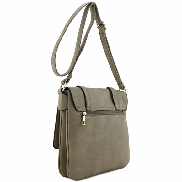 Double Compartment Large Flapover Crossbody Bag - Picture 3 of 5